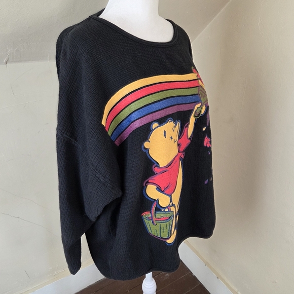 Disney Winnie The Pooh Sweatshirt Women’s Size XL Rainbow Art 100% Cotton - Picture 5 of 10